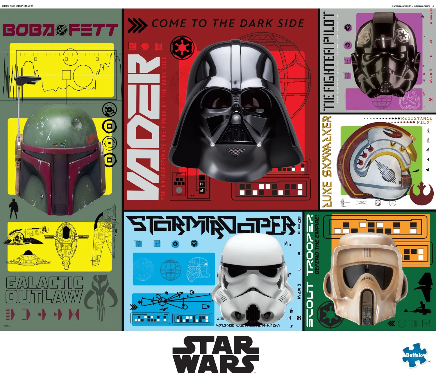 Buffalo Games Star Wars Helmets puslespil 1000 brikker Sapphire