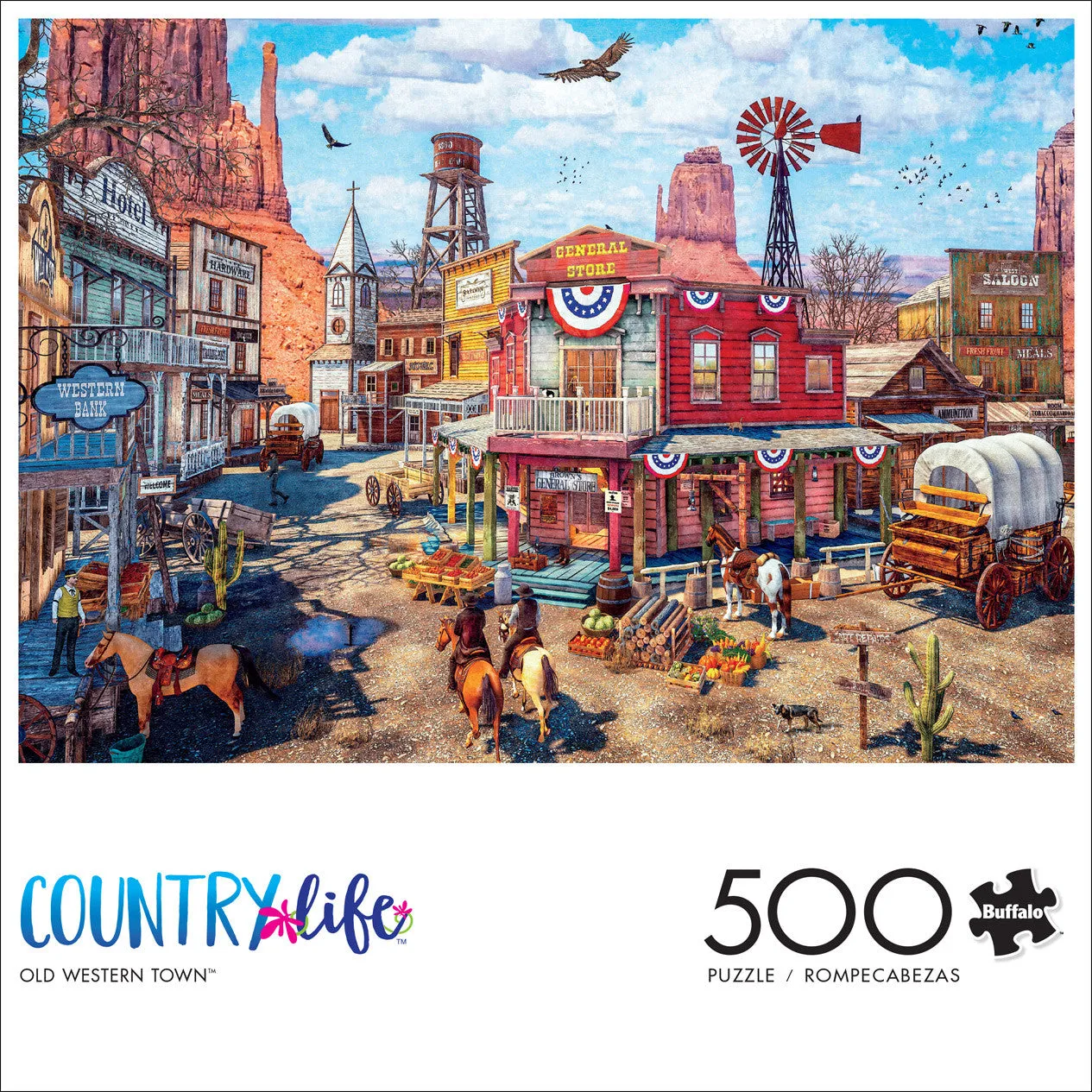 Buffalo Games Old Western Town puslespil 500 brikker
