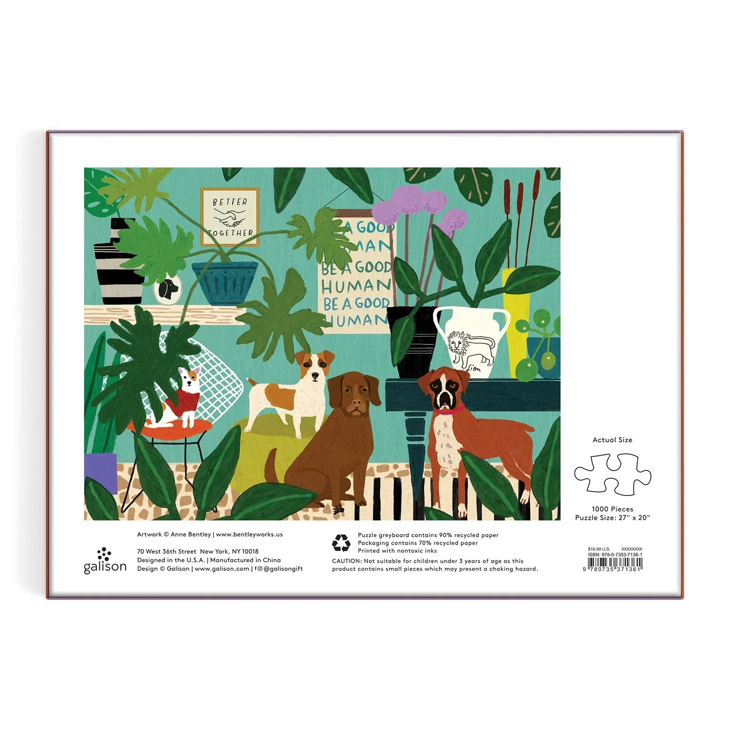Good Puzzle Co. Anne Bentley Better Together puslespil 1000 hunde