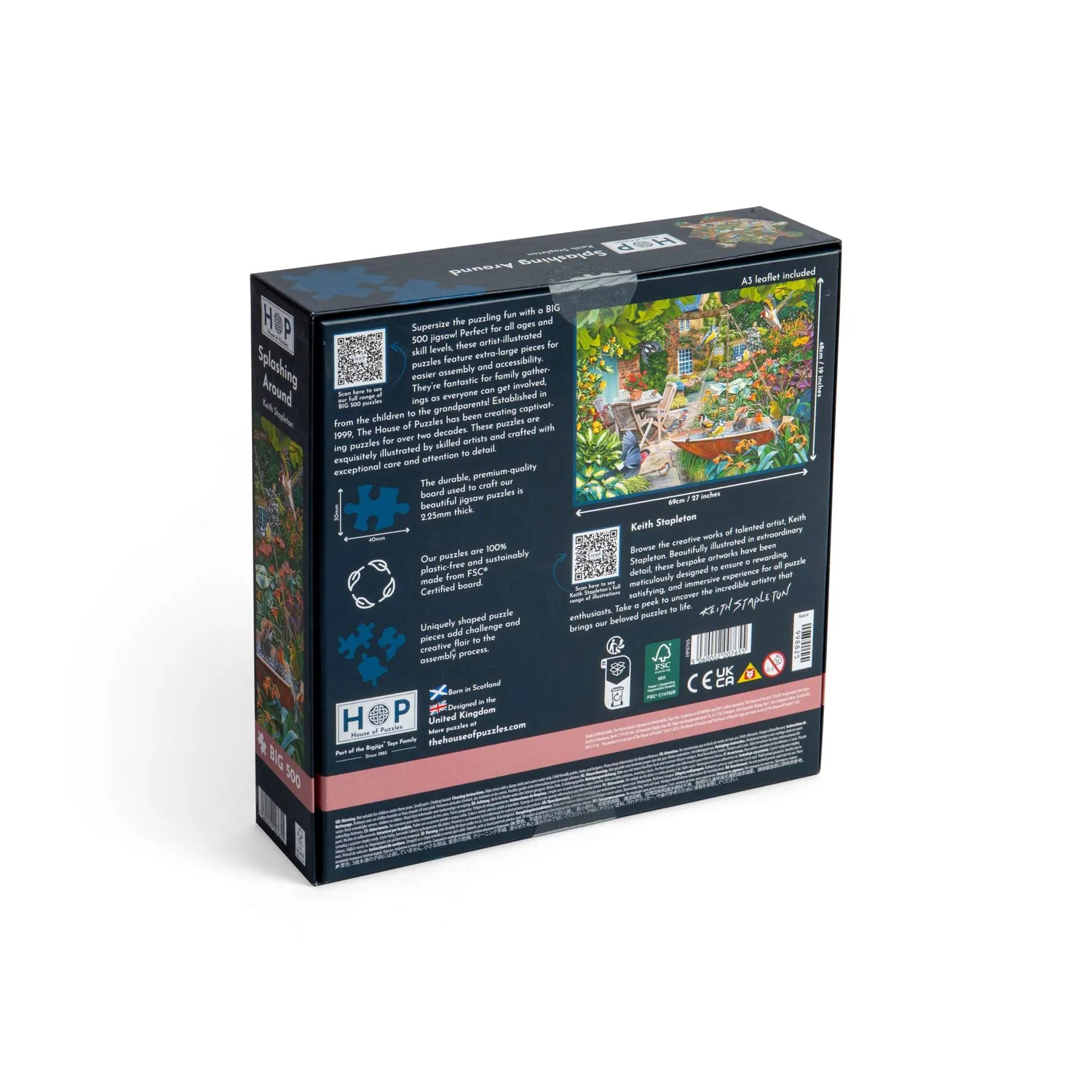 House of Puzzles BIG Splashing Around puslespil 500 brikker fugle
