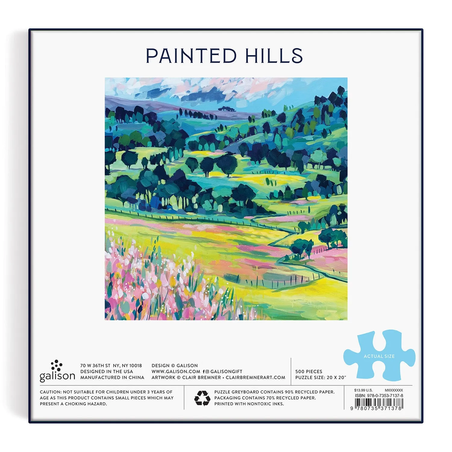 Galison Painted Hills puslespil 500 brikker landskab