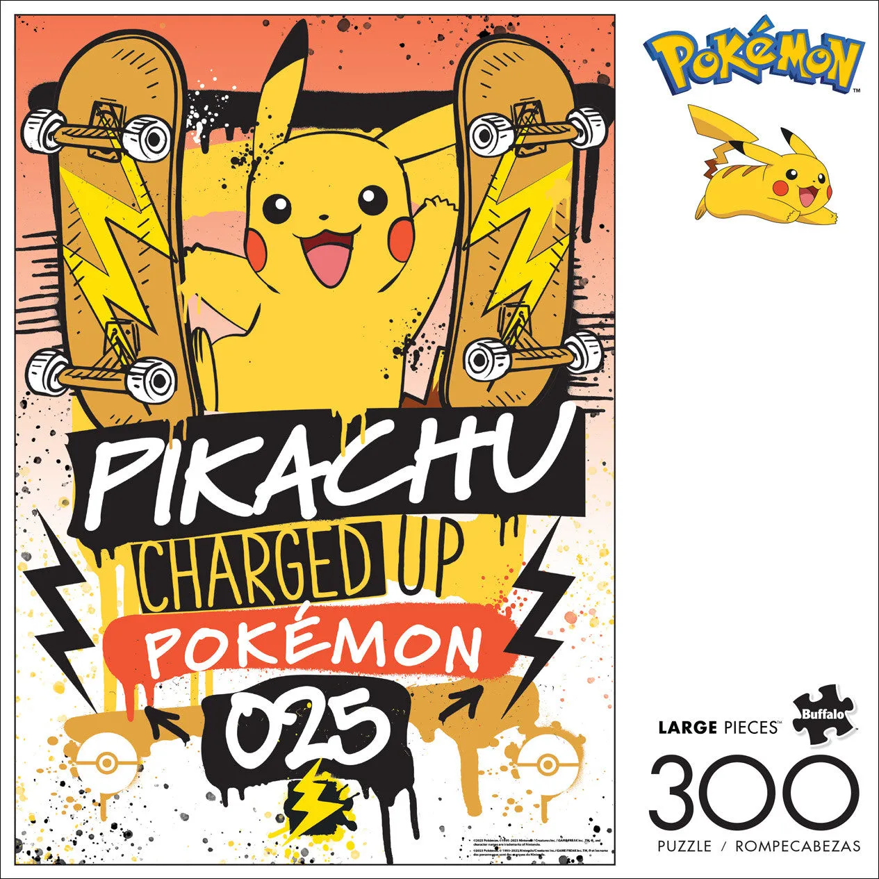 Buffalo Games Pokémon Charged Up puslespil 300 brikker store brikker