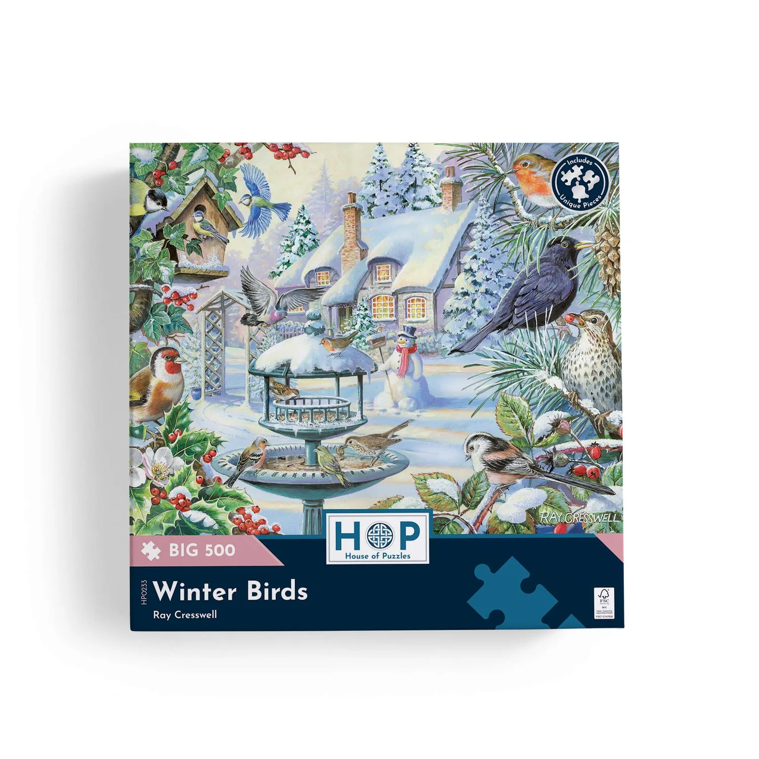 House of Puzzle Winter Birds puslespil BIG 500 vinter