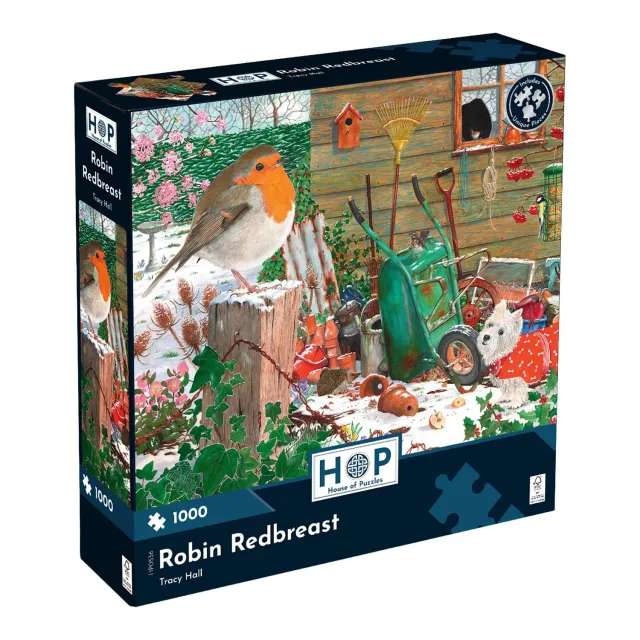 House of Puzzles Robin Redbreast puslespil 1000 brikker fugl