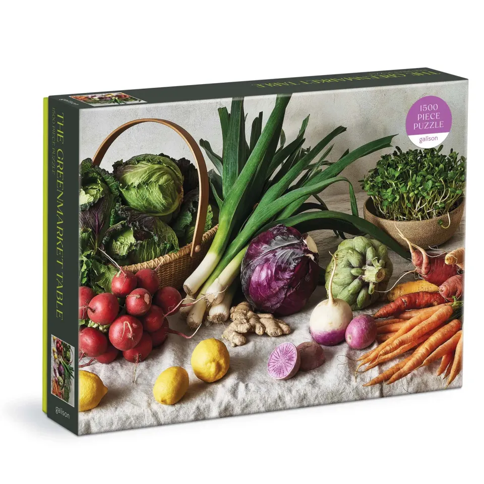 Galison Greenmarket Table puslespil 1500 brikker grønt