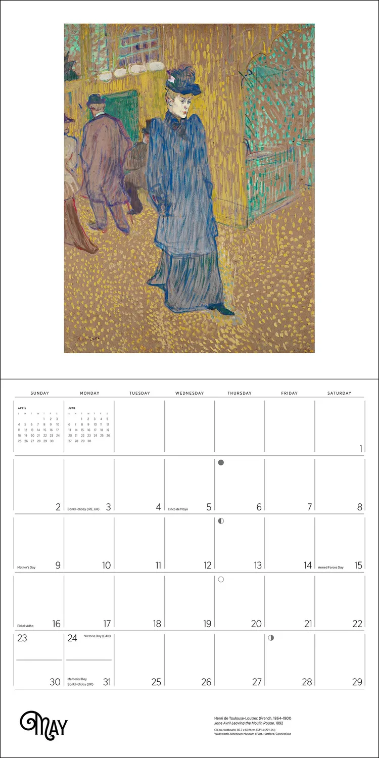 Pomegranate Henri de Toulouse-Lautrec 2027 vægkalender kunst