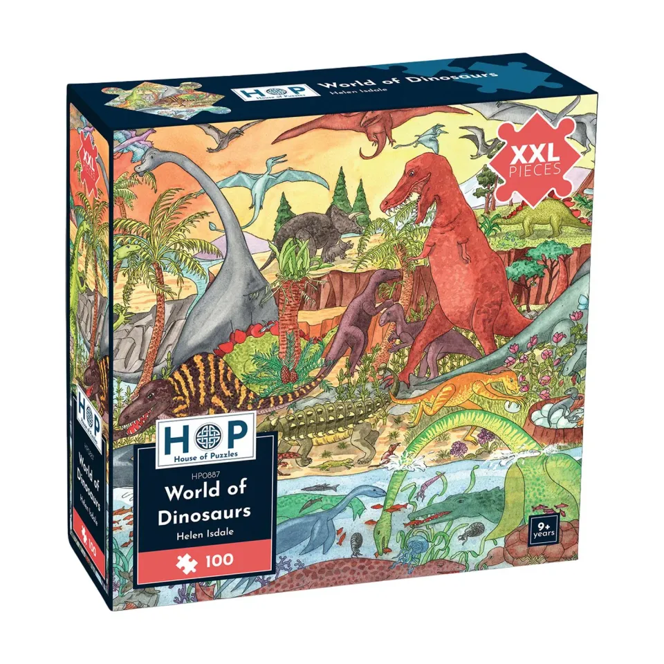 House of Puzzles World of Dinosaurs puslespil 100 XXL dino
