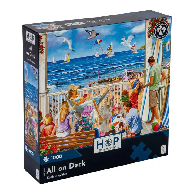 House of Puzzles All On Deck puslespil 1000 brikker strand