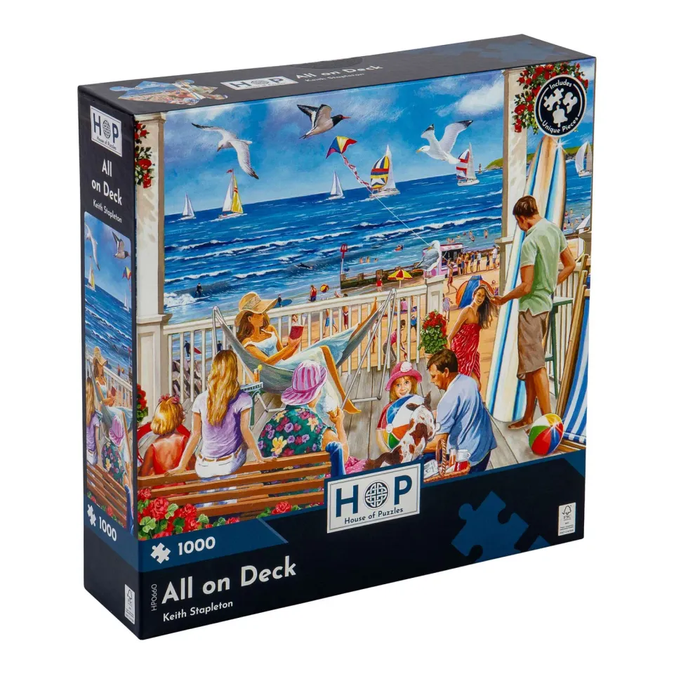 House of Puzzle All On Deck 1000 puslespil strand