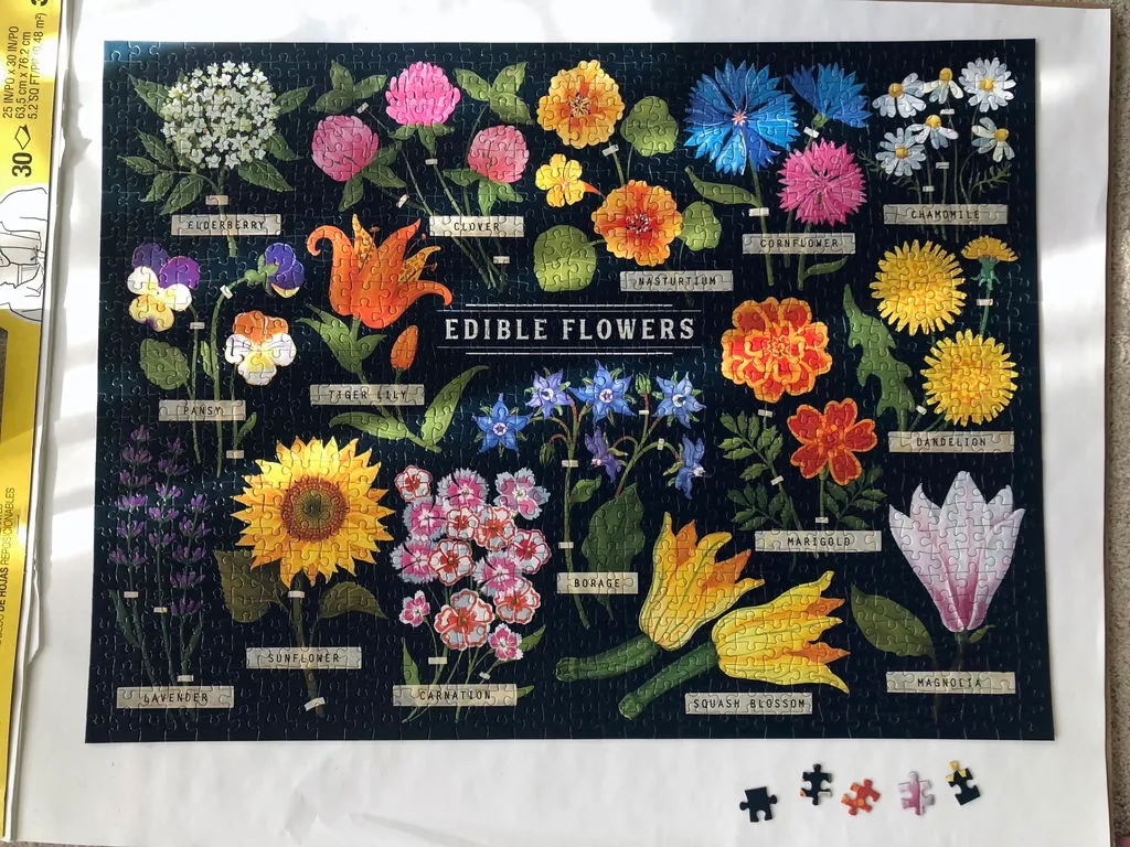 Galison Edible Flowers puslespil 1000 brikker blomster