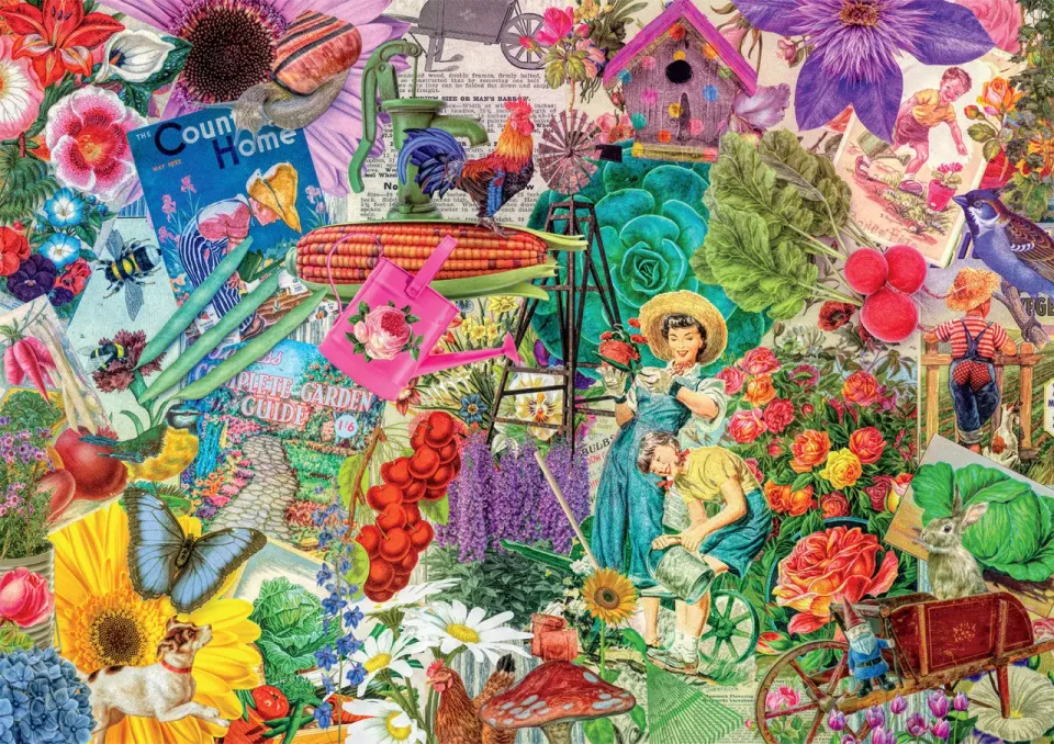 Buffalo Games Colorful Gardening puslespil 300 havecollage