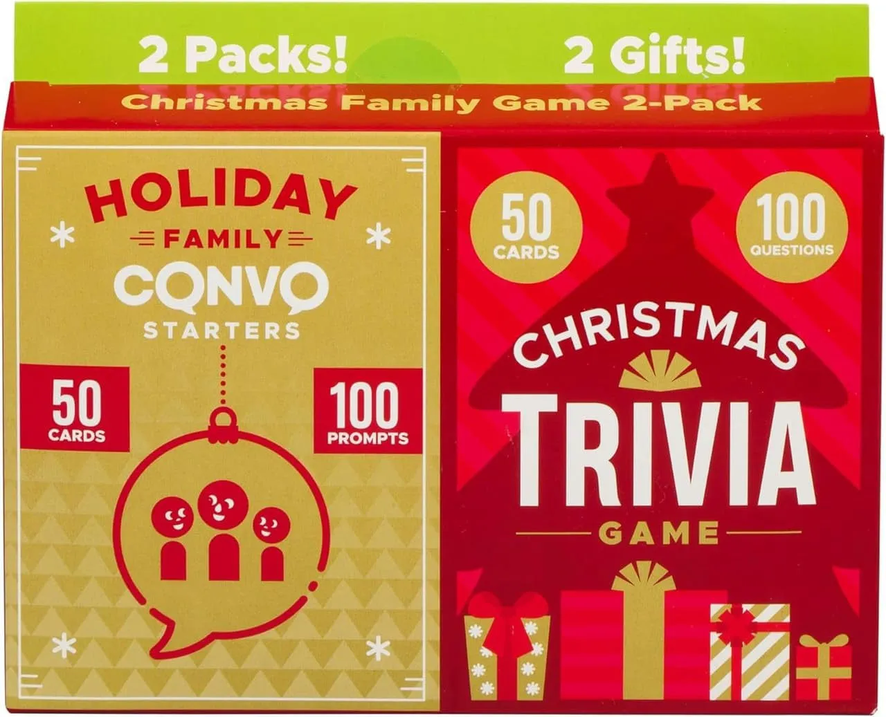 Buffalo Games Holiday kortspil 2-pak trivia samtalestart jul