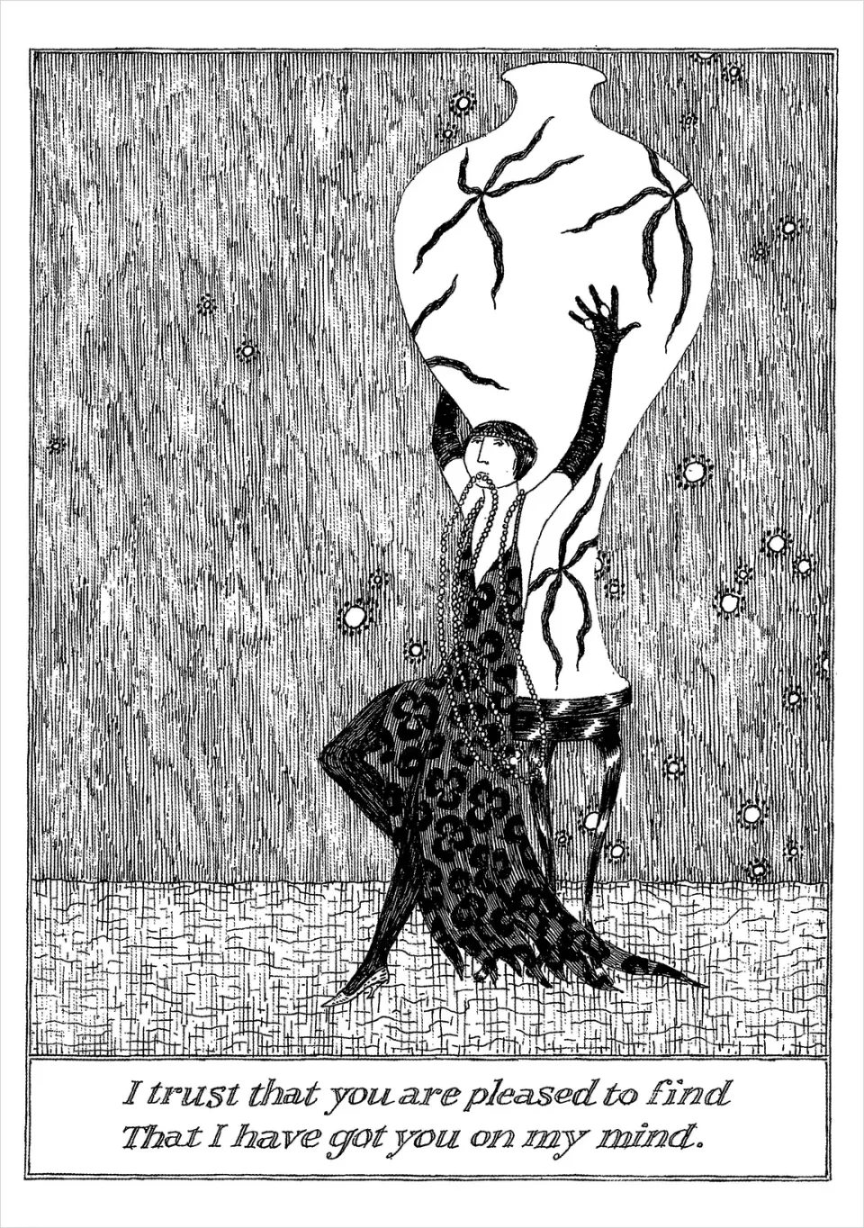 Pomegranate Edward Gorey I Trust That You Are Pleased fødselsdagskort