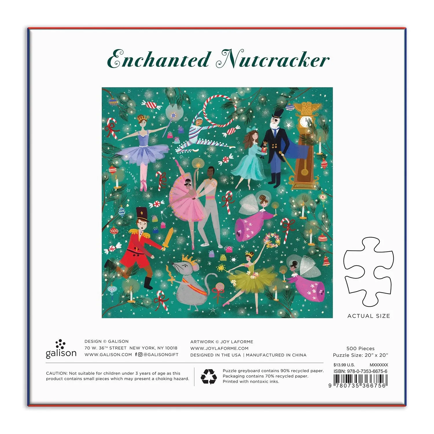 Good Puzzle Co. Enchanted Nutcracker puslespil 500 brikker jul