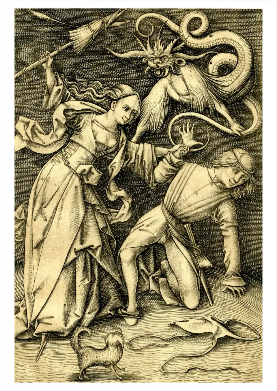 Israhel van Meckenem The Angry Wife postkort