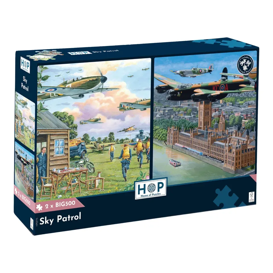 House of Puzzle BIG Sky Patrol puslespil 2 x 500 brikker fly