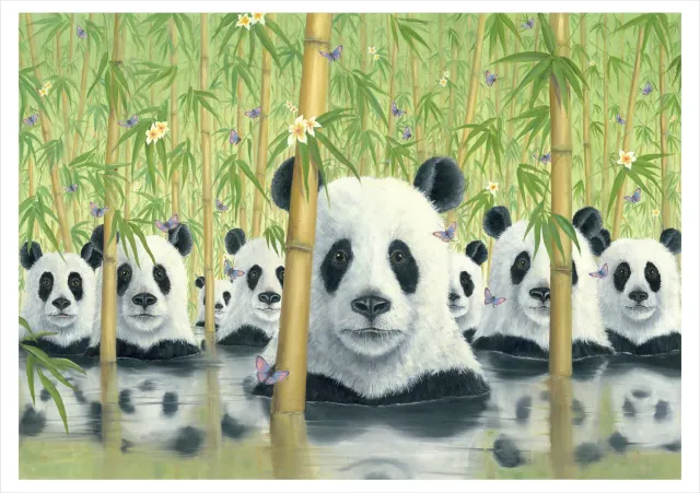 Pomegranate Robert Bissell Bear Cats fødselsdagskort med dyr