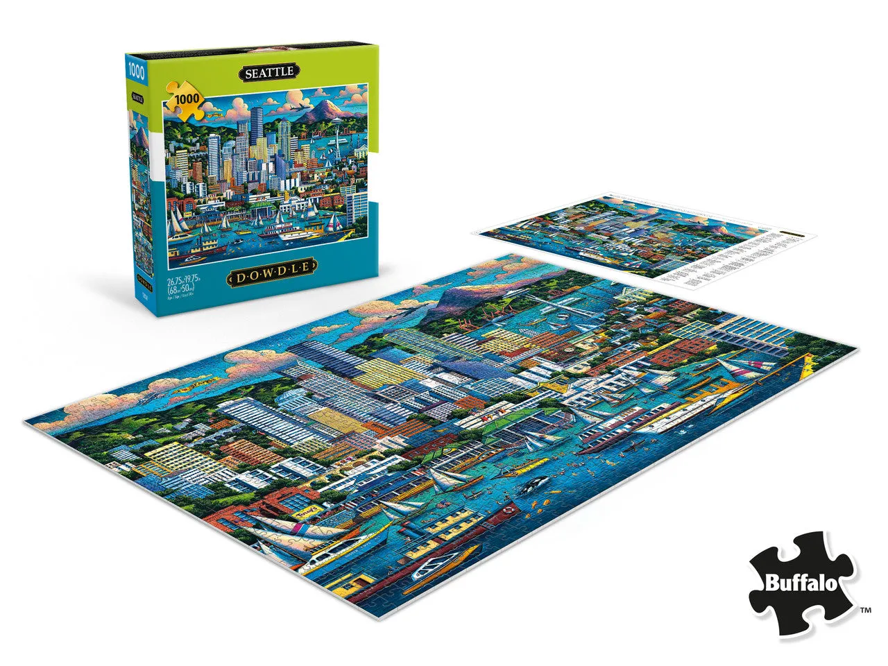 Buffalo Games Eric Dowdle Seattle puslespil 1000 brikker bymotiv