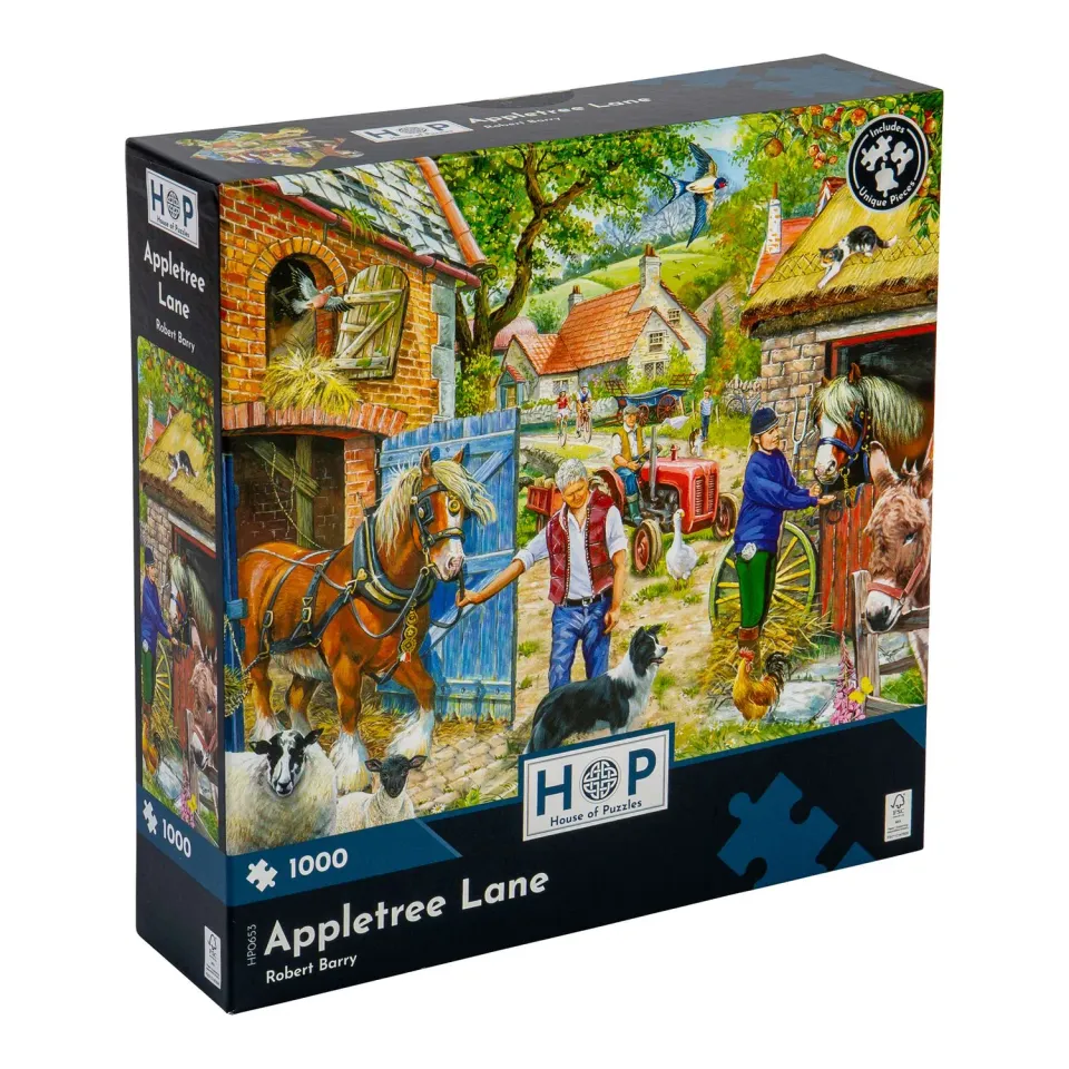 House of Puzzles Appletree Lane 1000 brikker puslespil landidyl