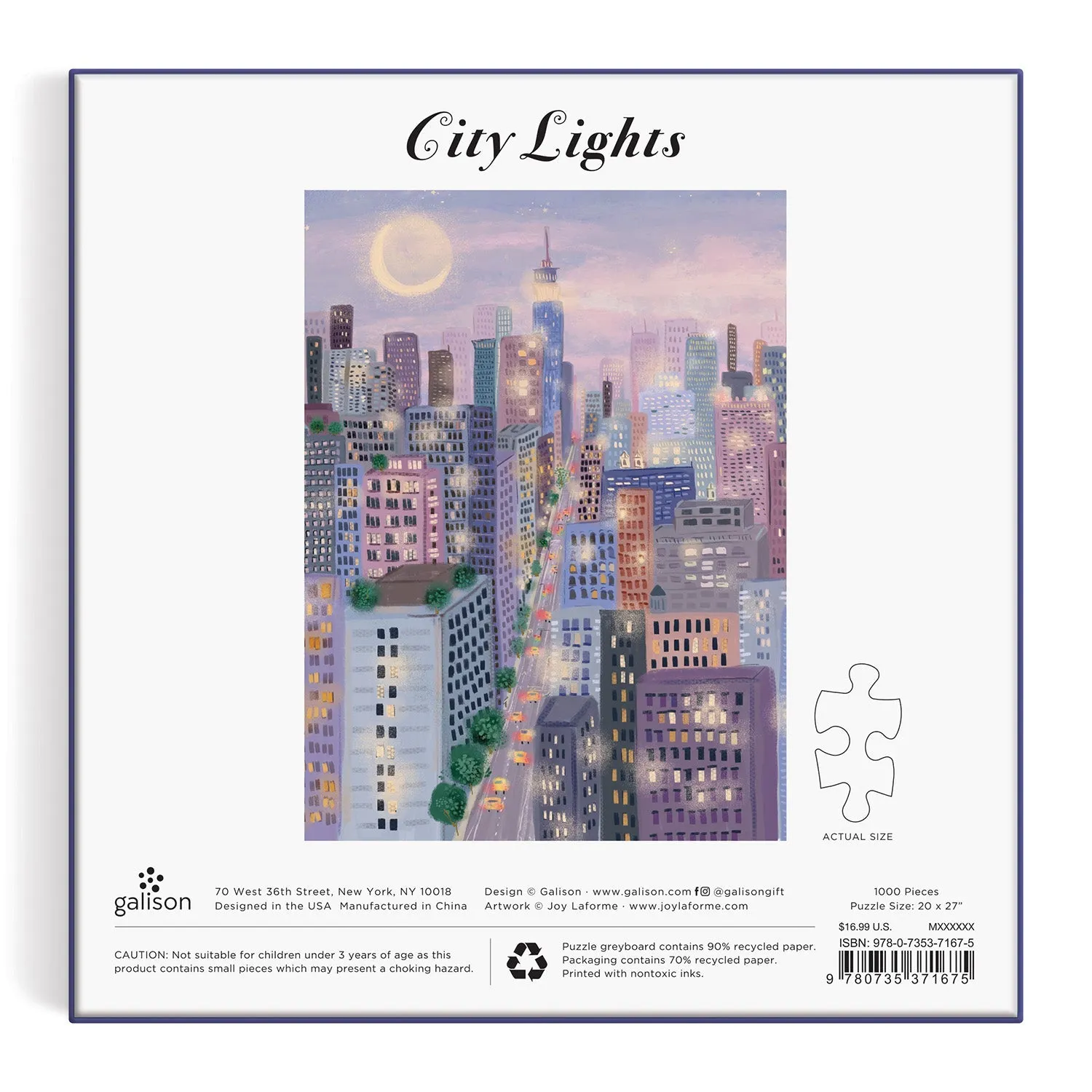 Galison City Lights puslespil 1000 brikker bynat