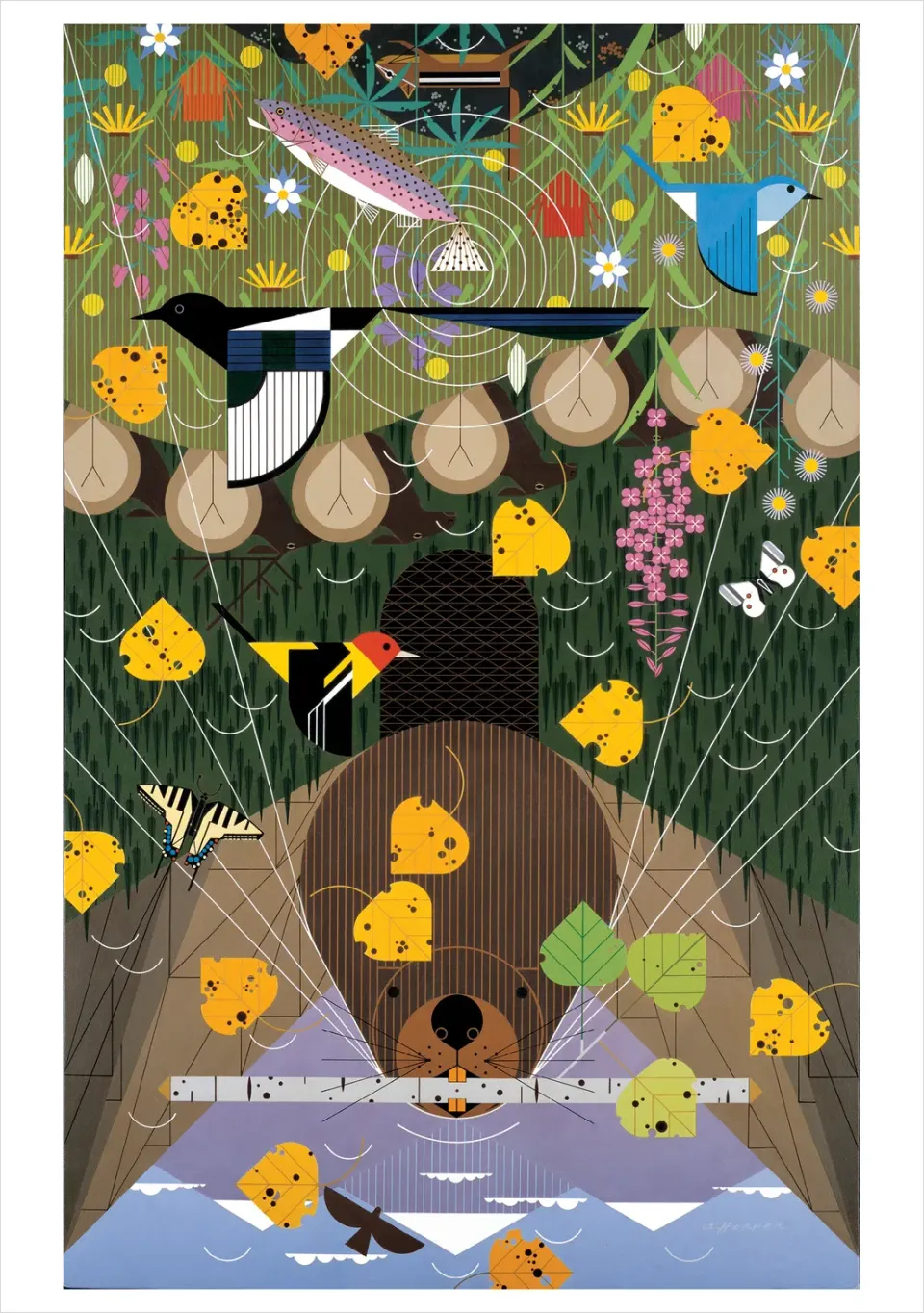 Pomegranate Charley Harper Rocky Mountains kort