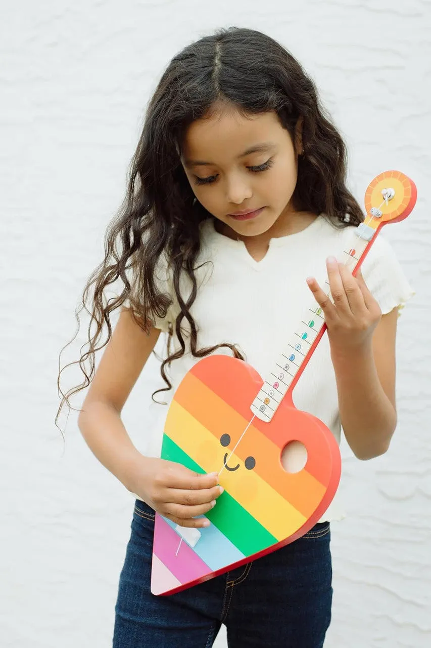 TinkerTar Rainbow Heart børneguitar 1 streng regnbue