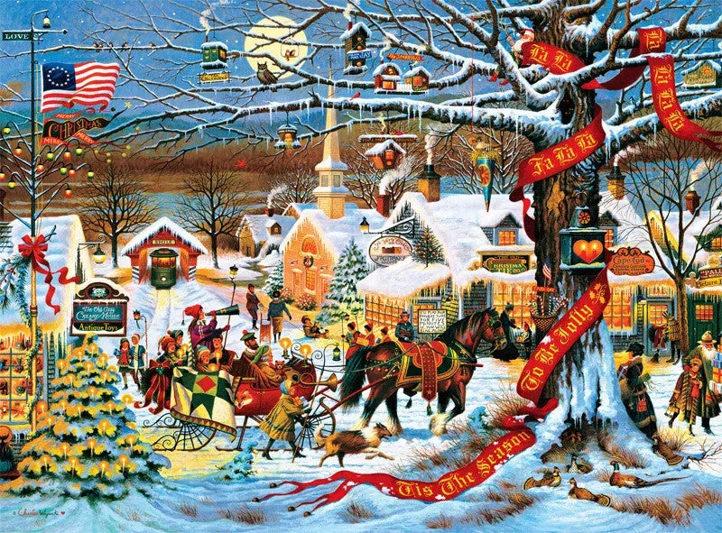 Buffalo Games Charles Wysocki Small Town Christmas puslespil 1000 brikker