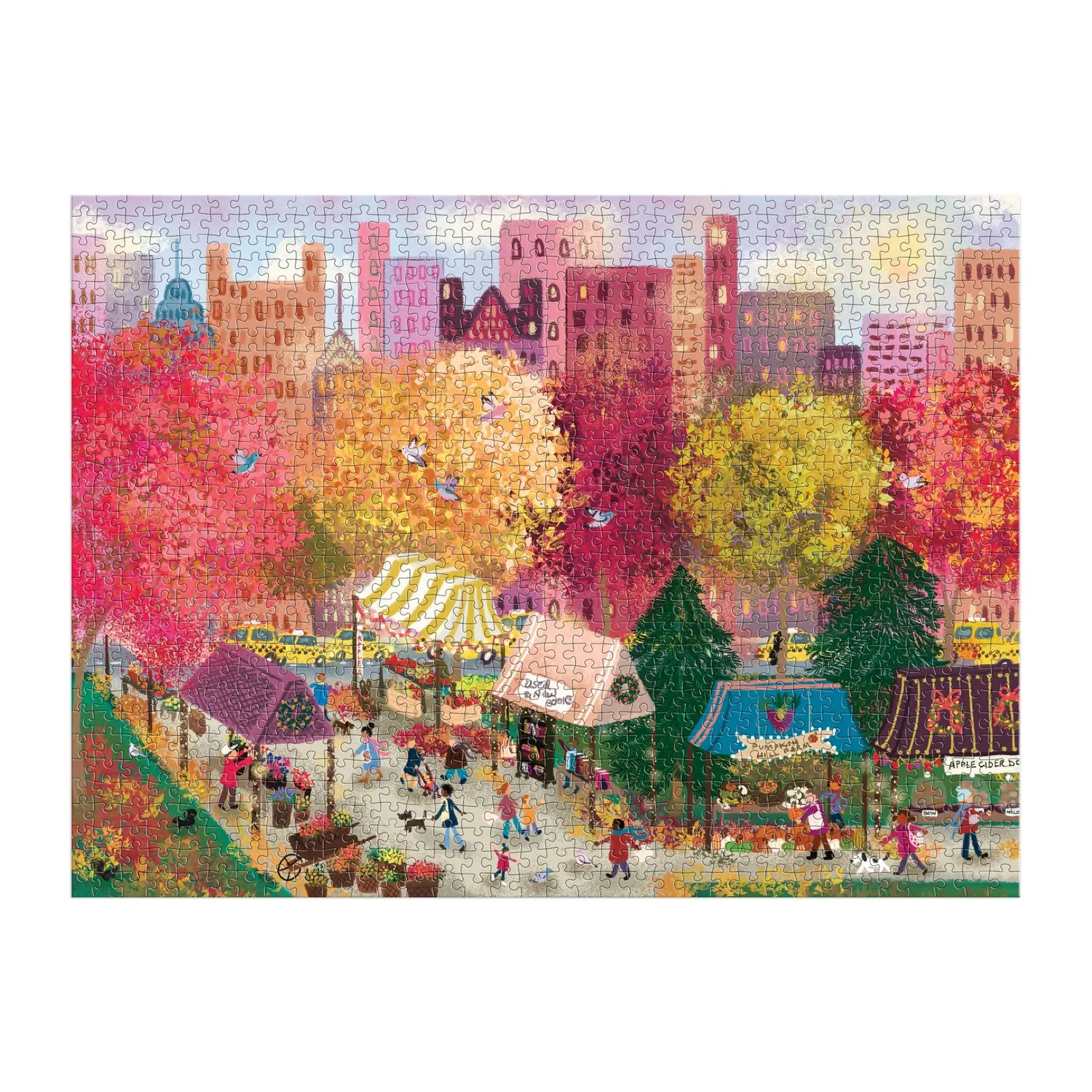Good Puzzle Co. Joy Laforme Autumn City Market puslespil 1000 efterår