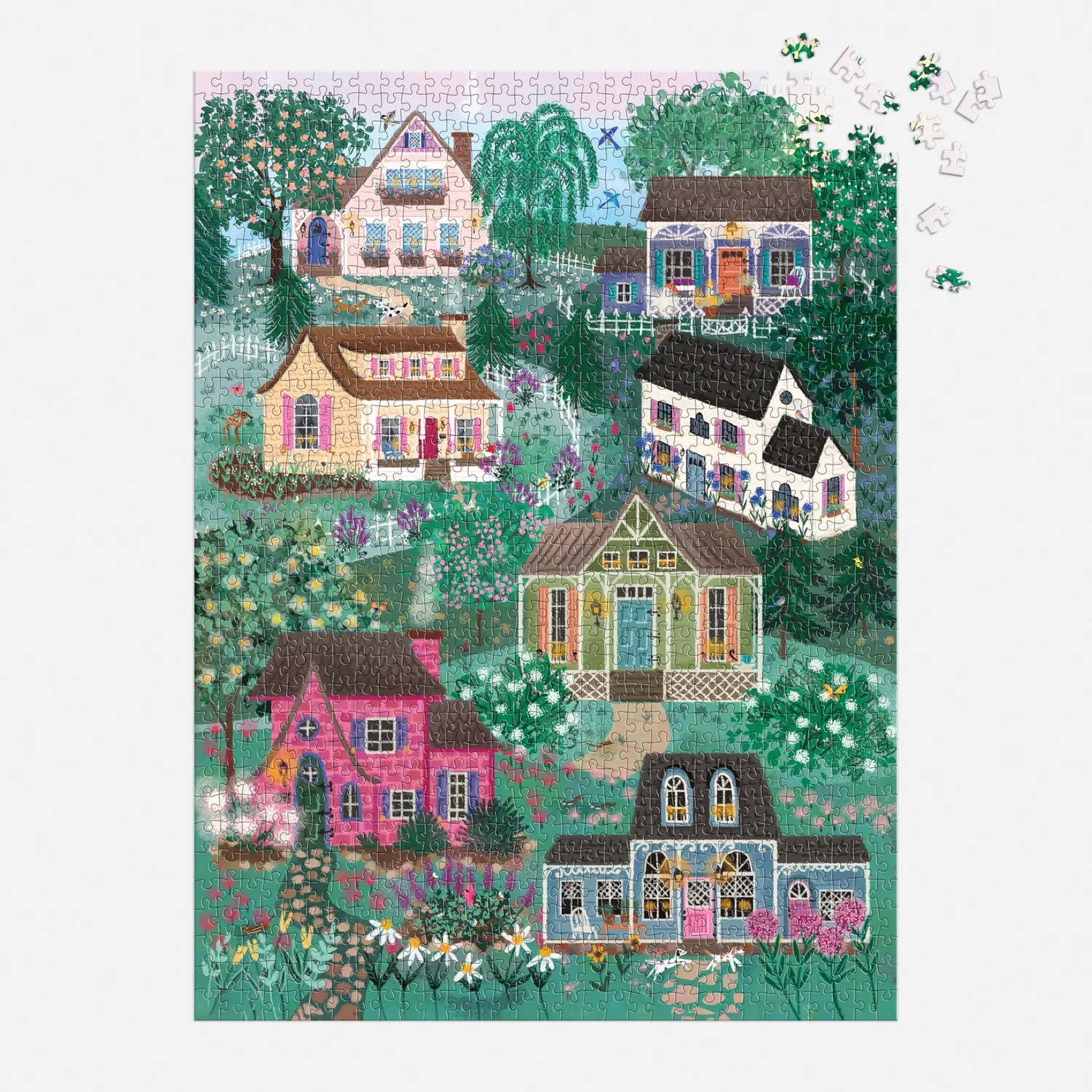 Galison Joy Laforme Cottage Hills puslespil 1000 brikker sommerhuse