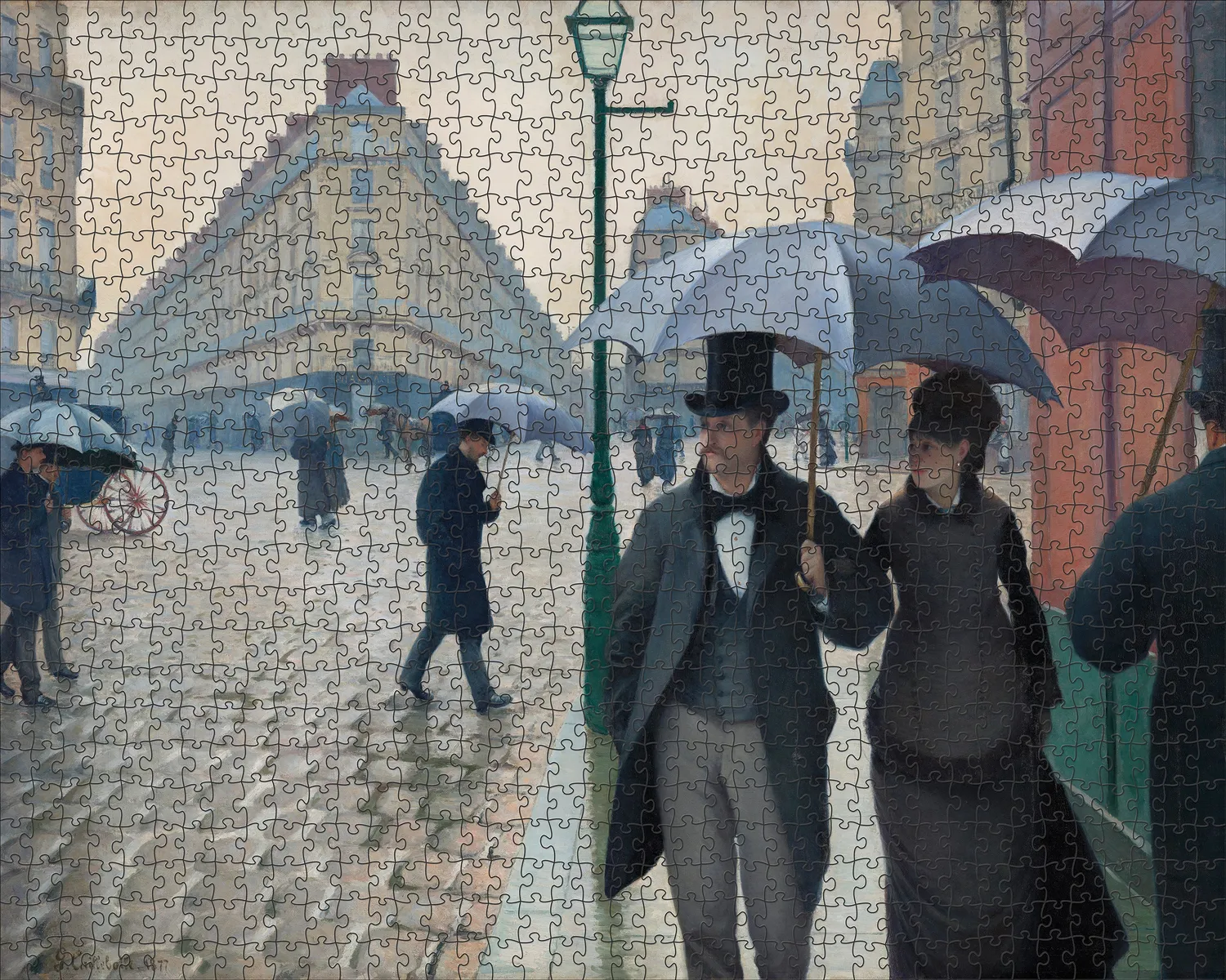 Pomegranate Caillebotte Paris Street puslespil 1000 regn