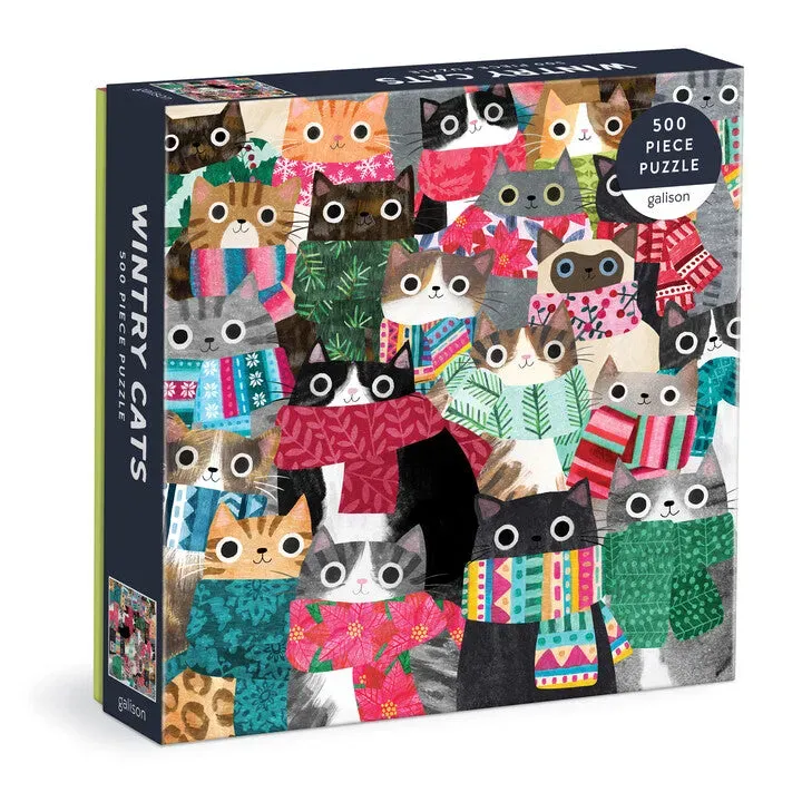 Galison Wintry Cats puslespil 500 brikker katte