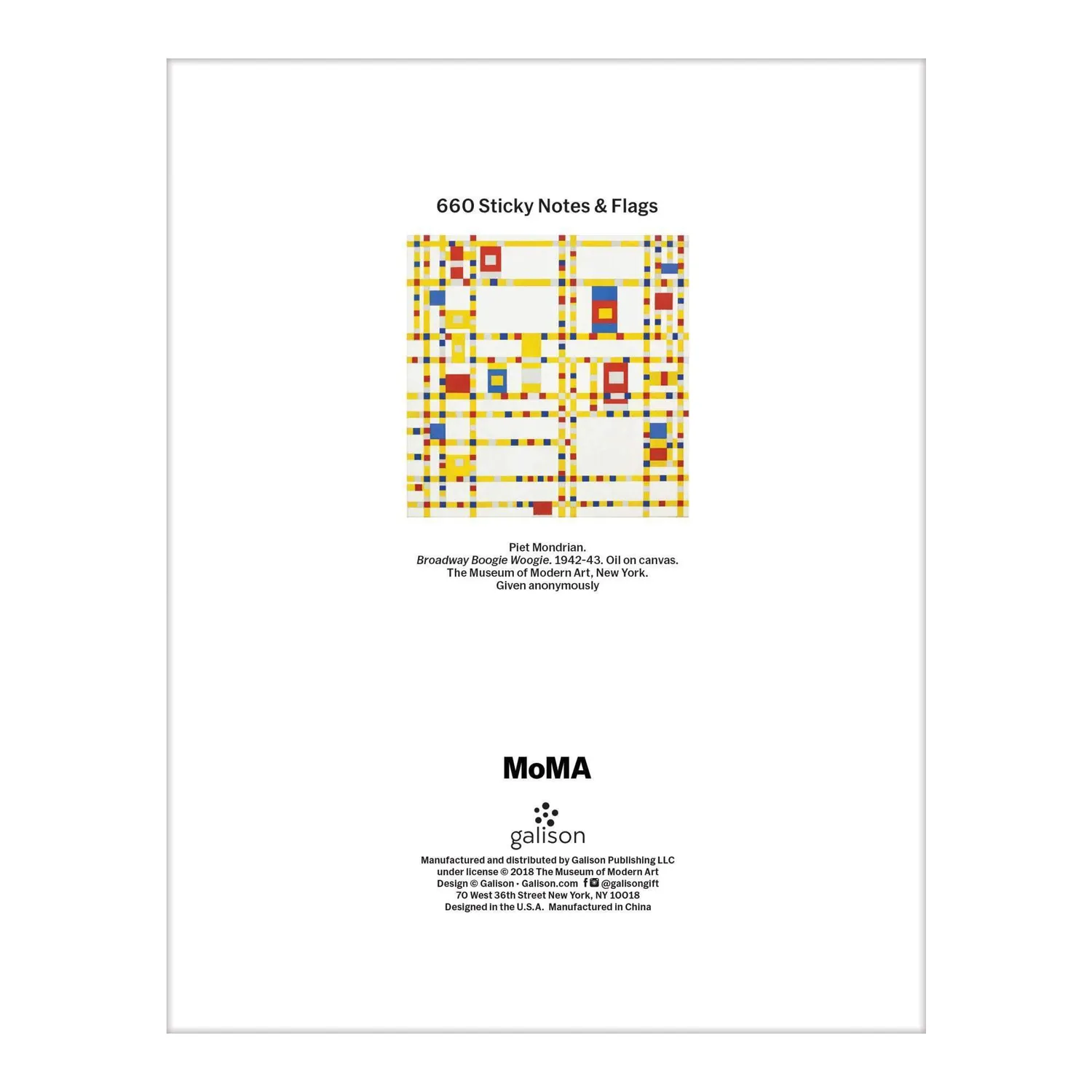 Good Puzzle Co. MoMA Mondrian Broadway Boogie Woogie sticky notes 660 stk