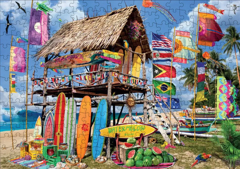 Buffalo Games Watermelon Surf Shack puslespil 300 store brikker