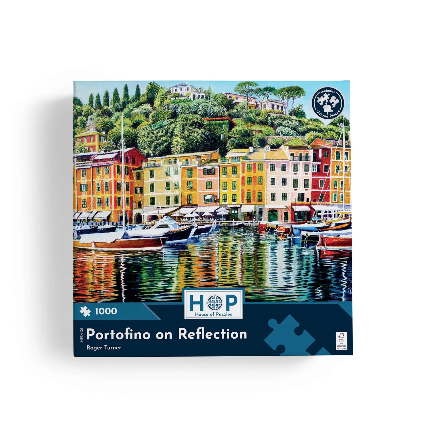 House of Puzzle Portofino on Reflection puslespil 1000 brikker havn