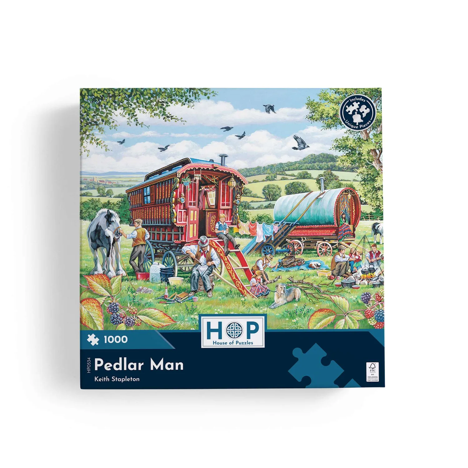 House of Puzzles Pedlar Man puslespil 1000 brikker detalje