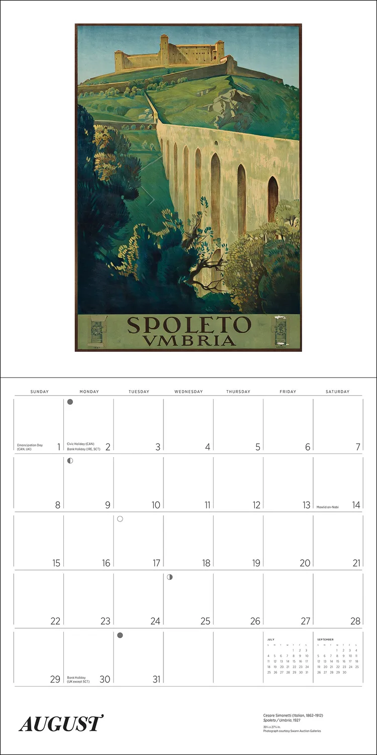 Pomegranate Italy Vintage Travel Posters 2027 vægkalender