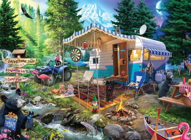 Buffalo Games Night & Day Mountain Retreat puslespil 1000 brikker dag-nat