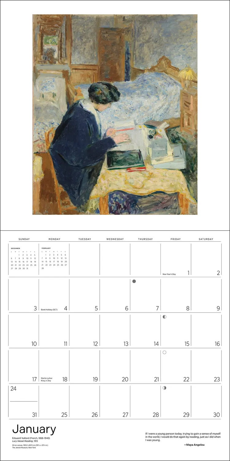 Pomegranate The Reading Woman vægkalender 2027 læsning