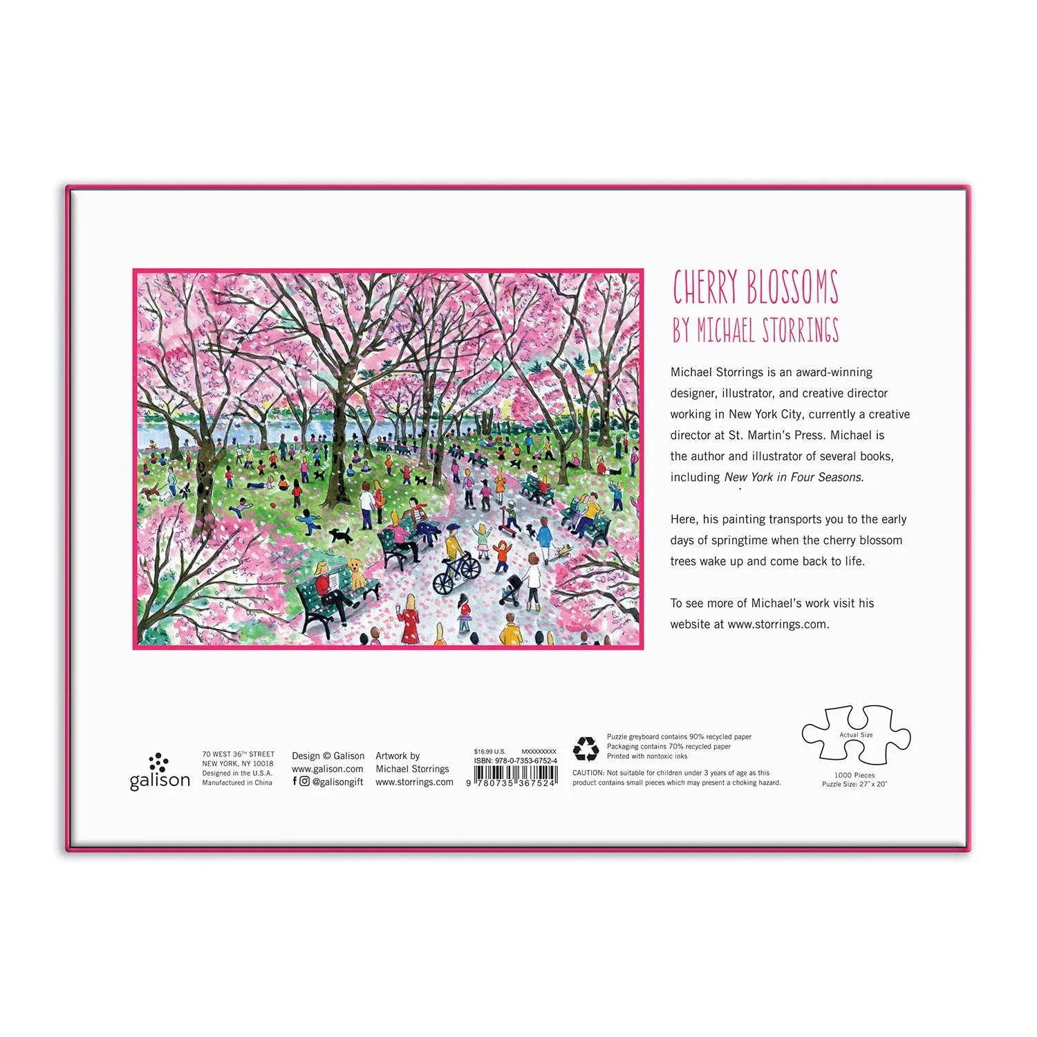 Galison Michael Storrings Cherry Blossoms puslespil 1000 brikker