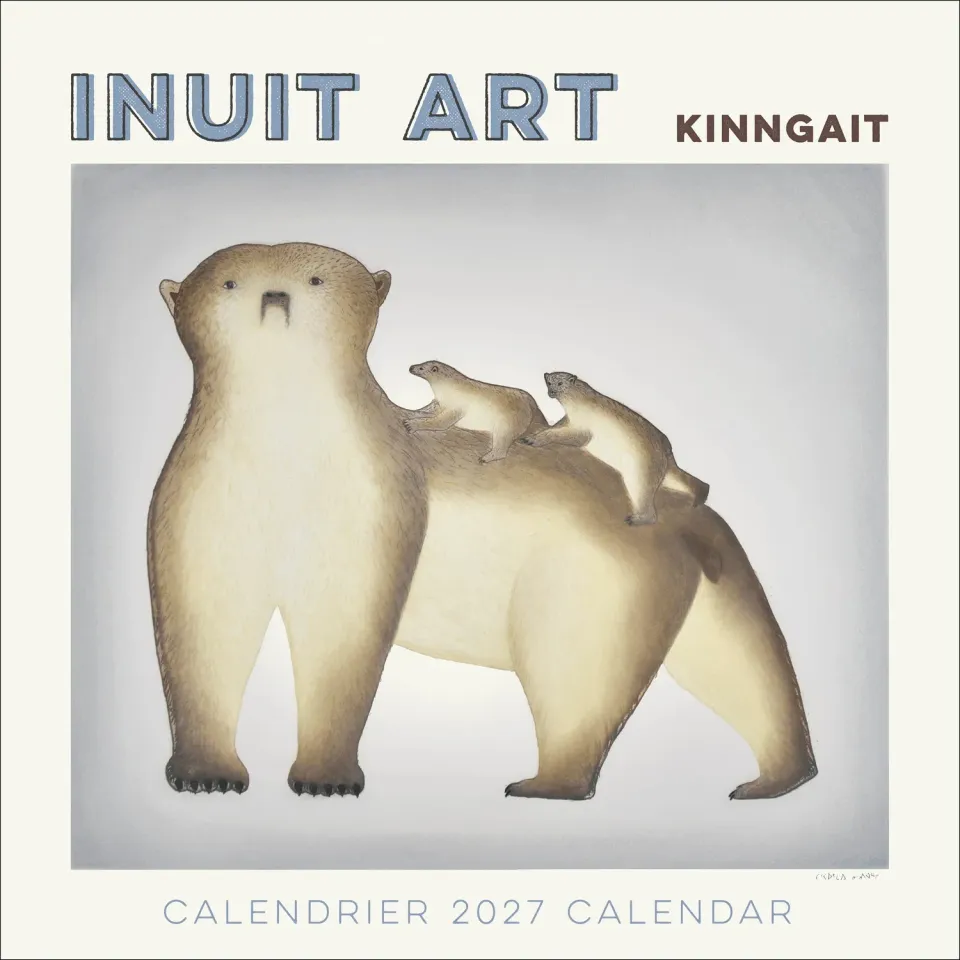 Inuit Art Kinngait vægkalender 2027 Pomegranate dyr