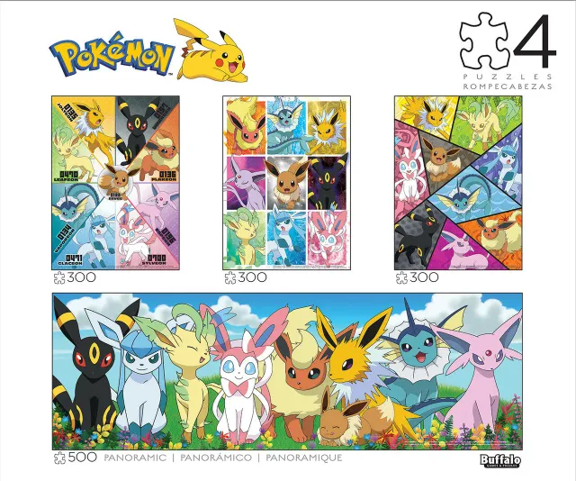 Buffalo Games Eevee Montage puslespil 4-pak 1400 brikker