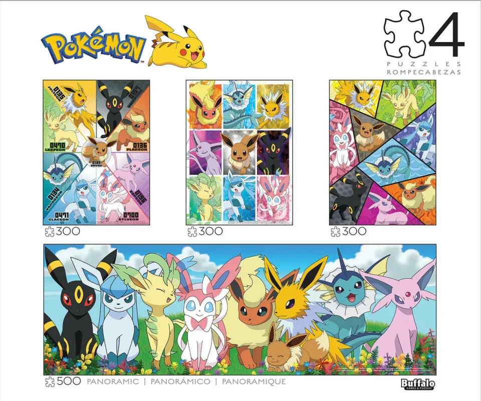 Buffalo Games Eevee Montage puslespil 4-pak 1400 brikker