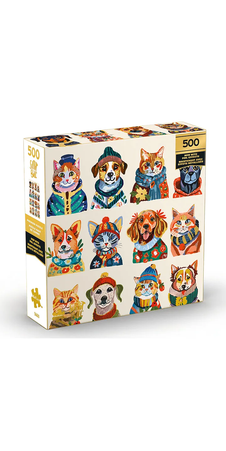 Buffalo Games Gold Dressy Dogs puslespil 500 brikker hunde