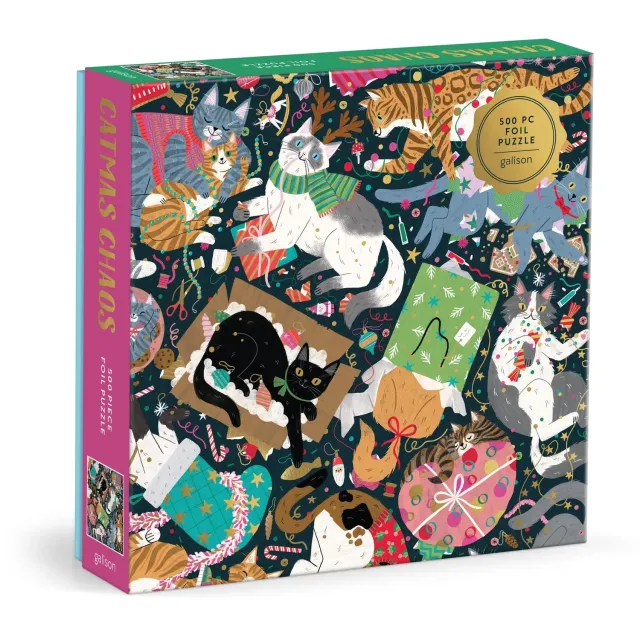Good Puzzle Co. Catmas Chaos 500 brikker puslespil katte folie