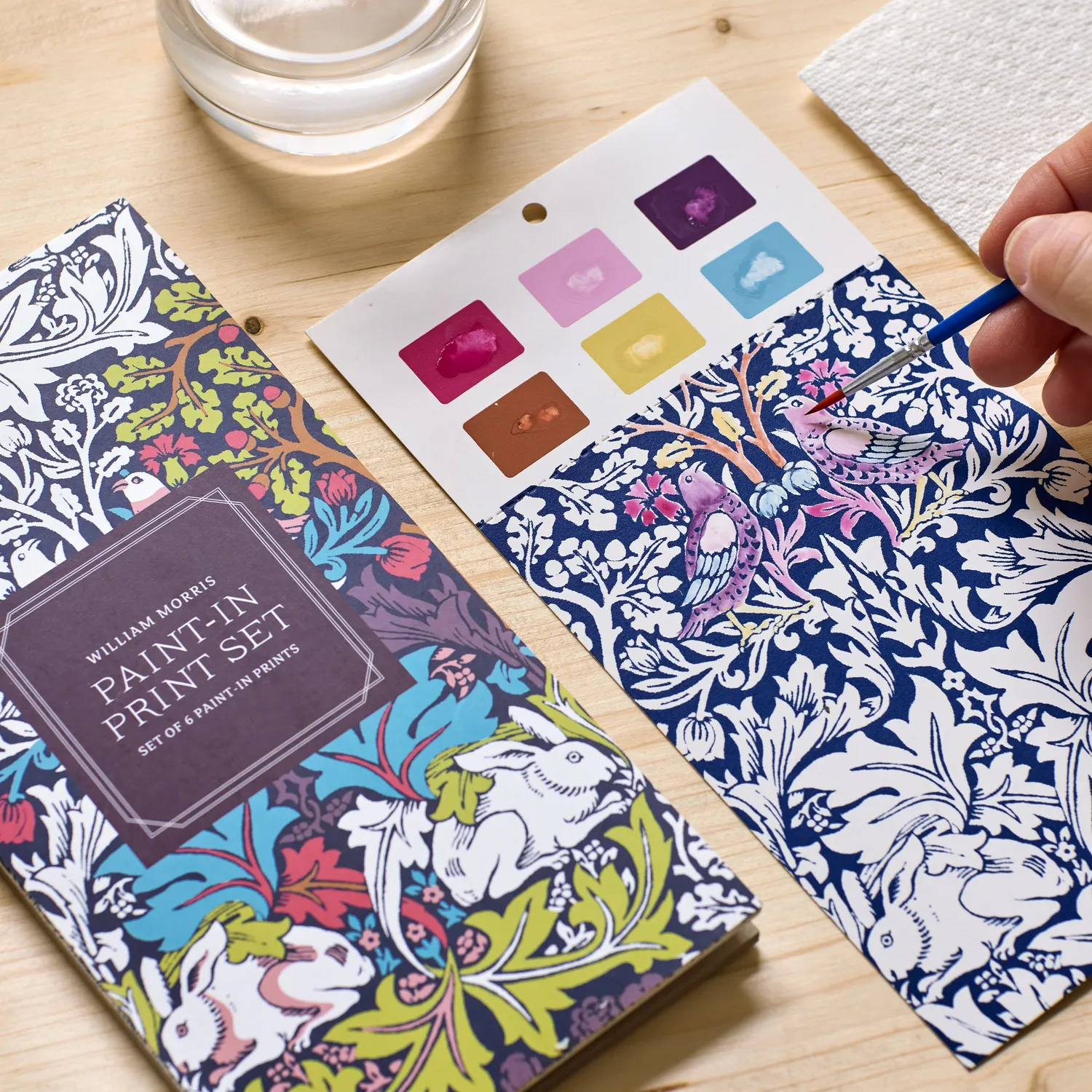 Galison William Morris Paint-In malesæt 6 kort blomster