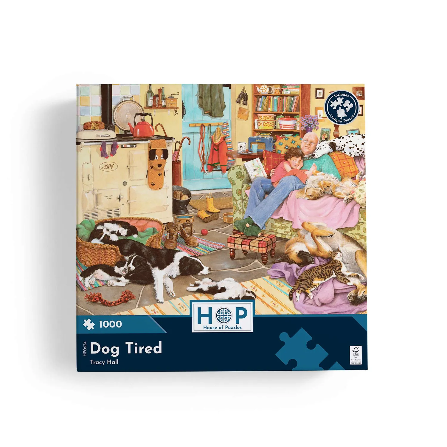 House of Puzzle Dog Tired puslespil 1000 brikker hunde