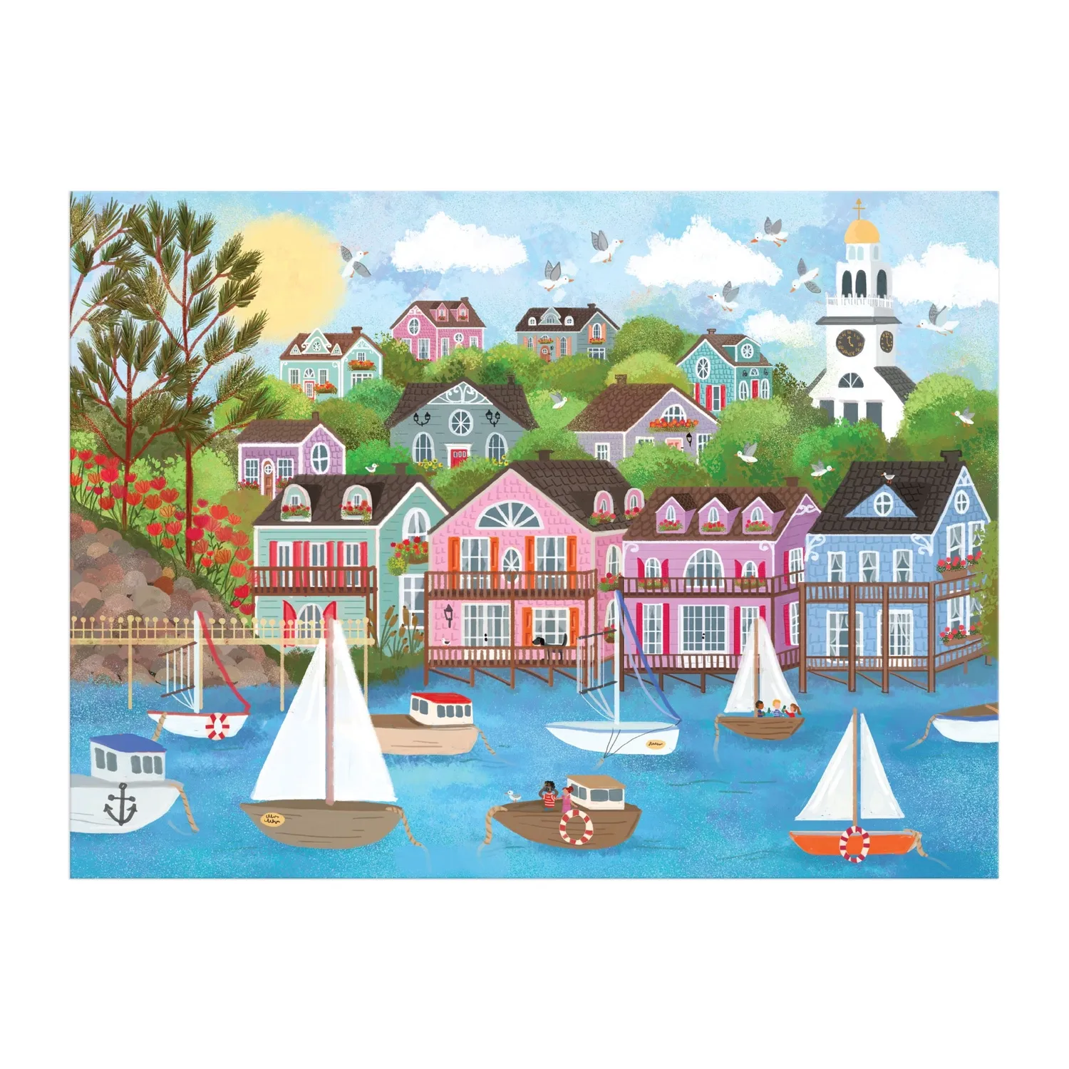 Good Puzzle Co. Joy Laforme Harbor by the Sea 1000 brikker puslespil kyst