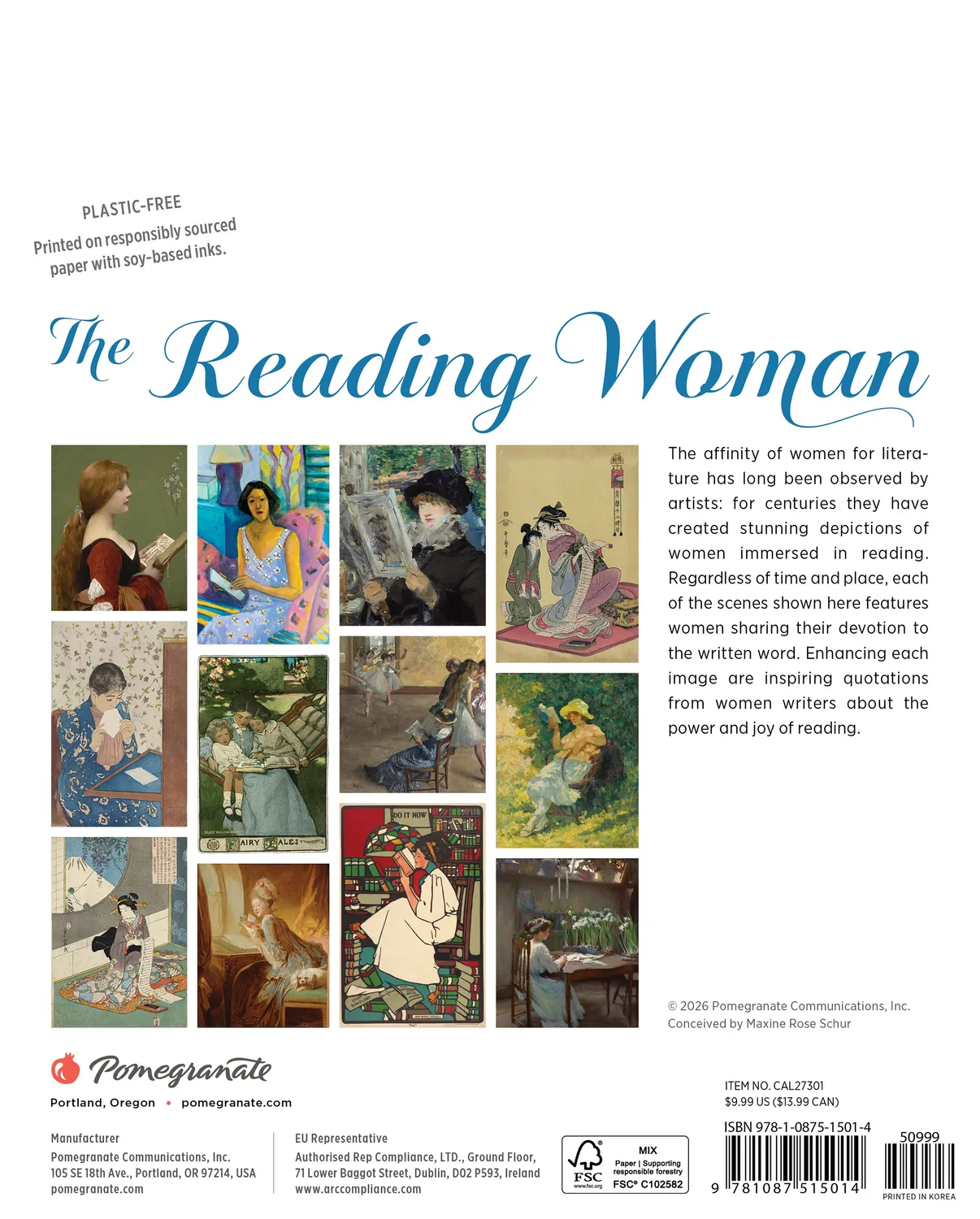 Pomegranate Reading Woman minikalender 2027 væg