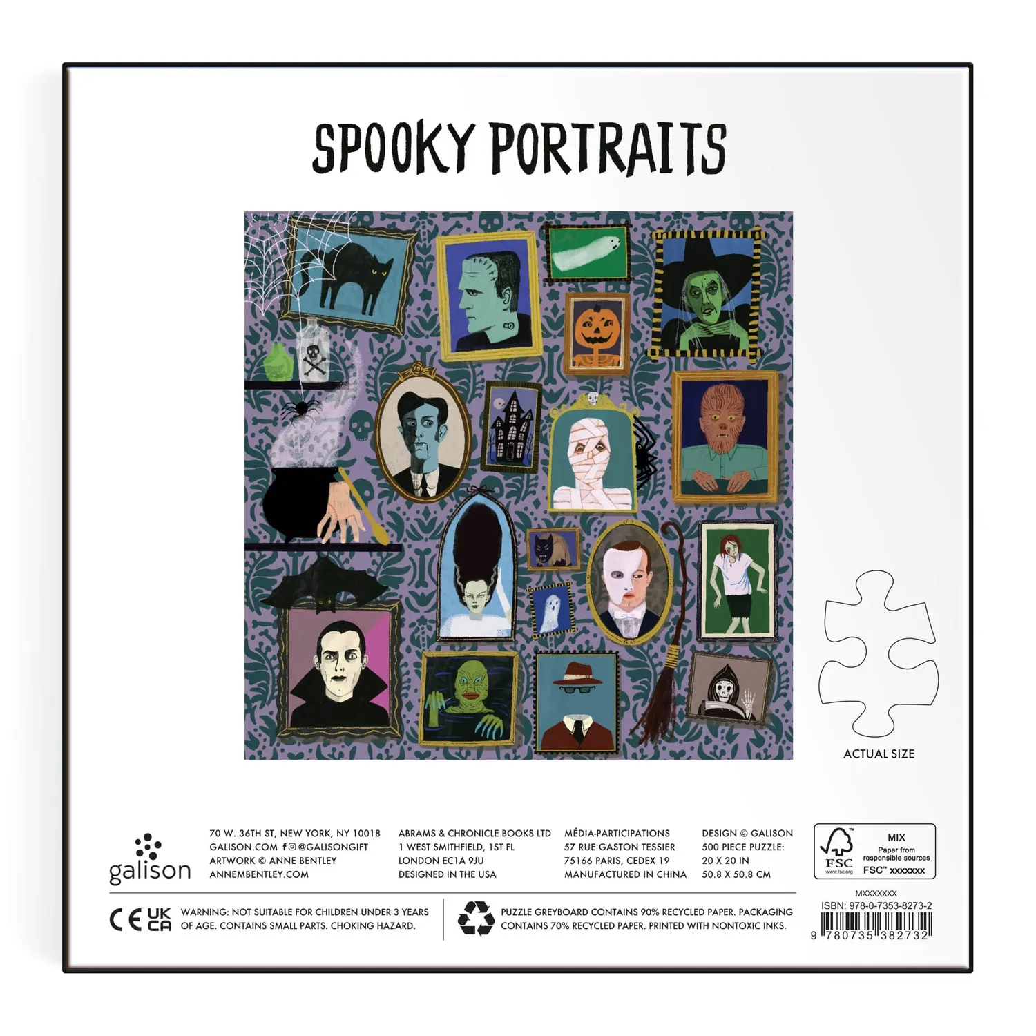 Galison Spooky Portraits puslespil 500 brikker folie