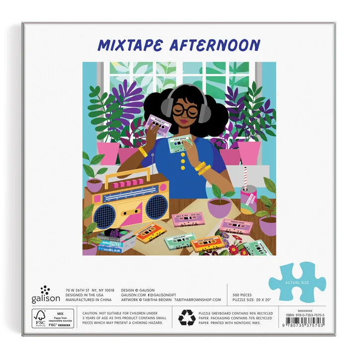 Galison Mixtape Afternoon puslespil 500 brikker 80'er motiv